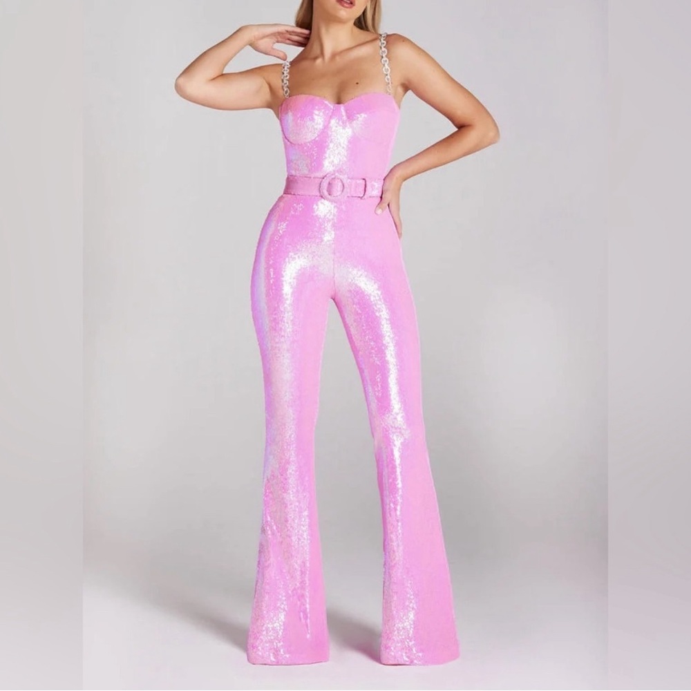 PINK SEQUIN BARBIE JUMPSUIT
